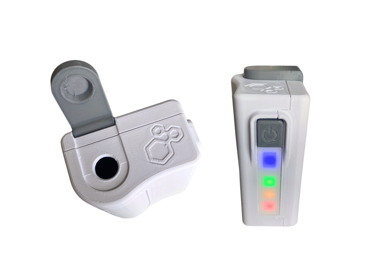 Bactiquick device - top and side, results lights